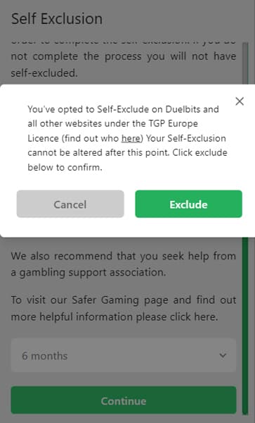 Self Exclusion